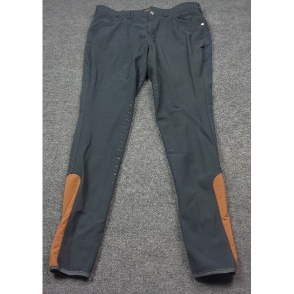 Schockemohle Hero Breeches Men 36 Gray Full Seat 4 Way Stretch Pocket Breathable